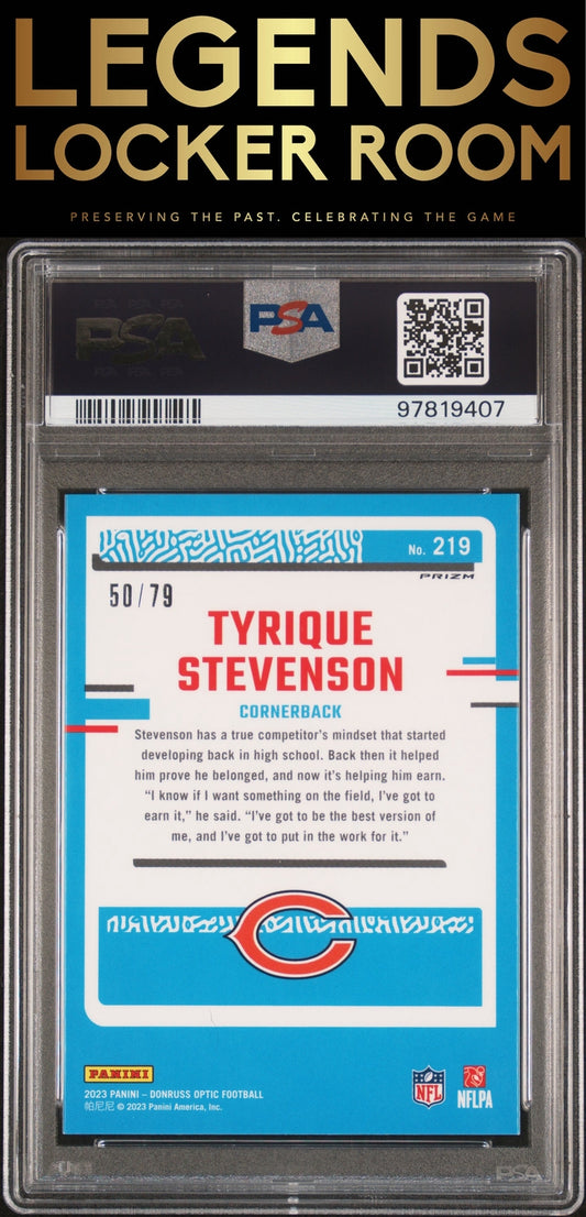 2023 Panini Donruss Optic #219 Tyrique Stevenson Pink Velocity PSA 9