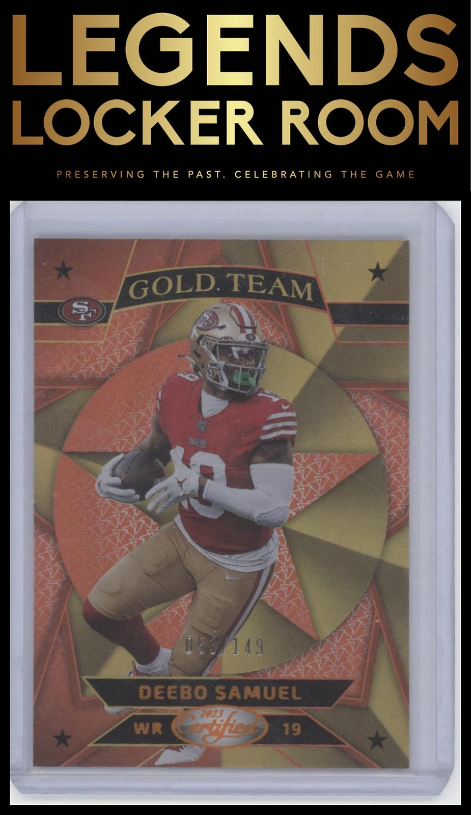 2023 Panini Certified #GT-15 Deebo Samuel Gold Team Mirror Orange #/149