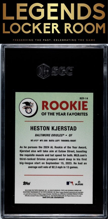 2024 Bowman #ROY-14 Heston Kjerstad Rookie Of The Year Favorites SGC 9.5