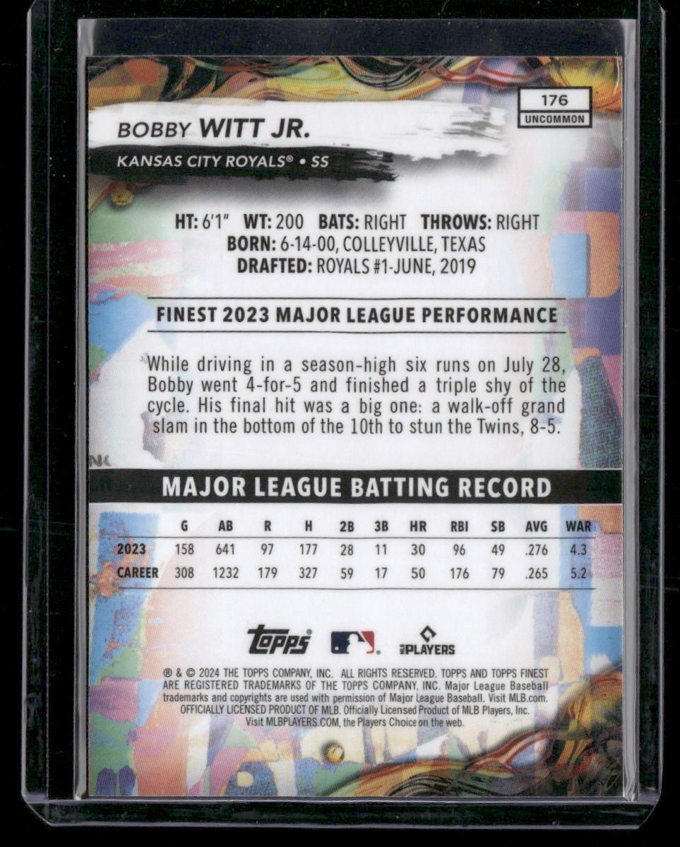 2024 Finest #176 Bobby Witt Jr. Checkerboard Refractors
