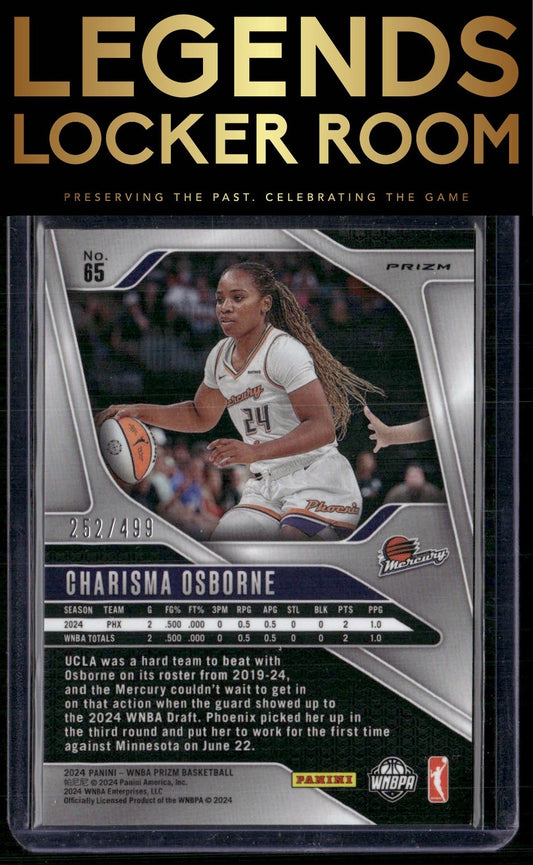2024 Panini Prizm WNBA #65 Charisma Osborne Pulsar Prizms #/499