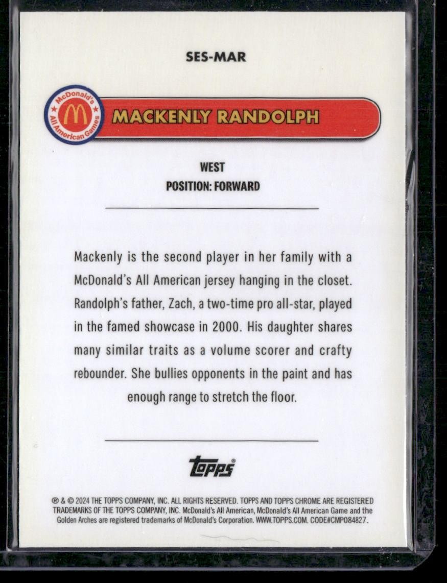 2024 Topps Chrome McDonald All-American Mackenly Randolph Major Stars