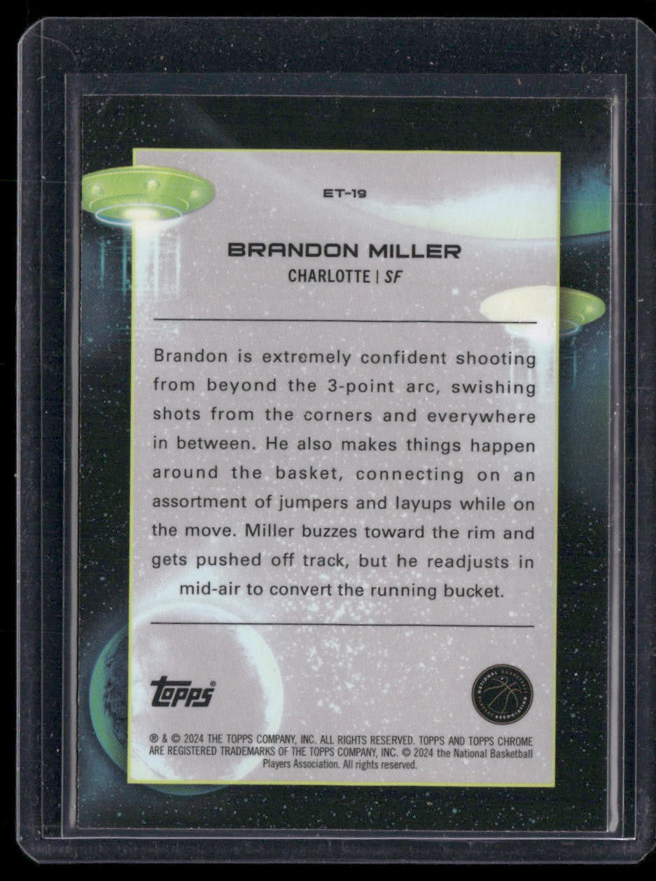 2023-24 Topps Chrome Cosmic #ET-19 Brandon Miller Extraterrestrial Talent