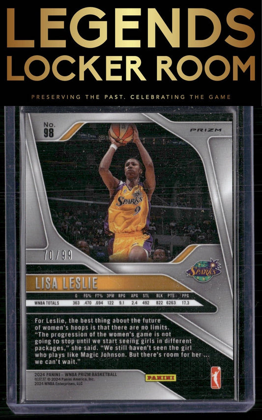 2024 Panini Prizm WNBA #98 Lisa Leslie Orange Prizms #/99