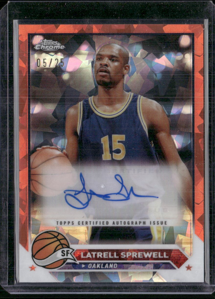 2023-24 Topps Chrome #CG-LS Latrell Sprewell Autographs Orange Refractors #/25