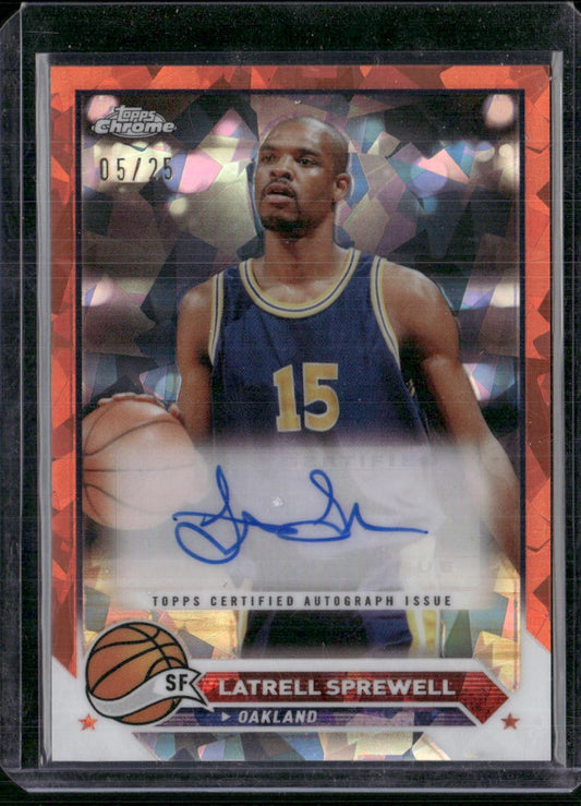 2023-24 Topps Chrome #CG-LS Latrell Sprewell Autographs Orange Refractors #/25