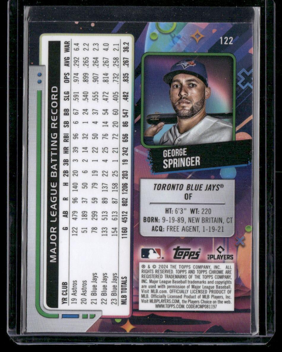2024 Topps Chrome Cosmic #122 George Springer Nucleus Refractors