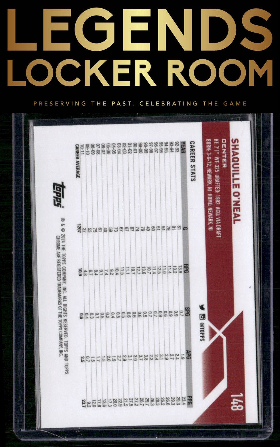 2023-24 Topps Chrome Sapphire #148 Shaquille O'Neal