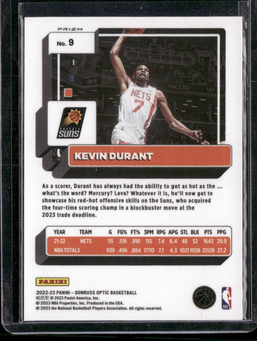 2022-23 Donruss Optic #9 Kevin Durant Purple