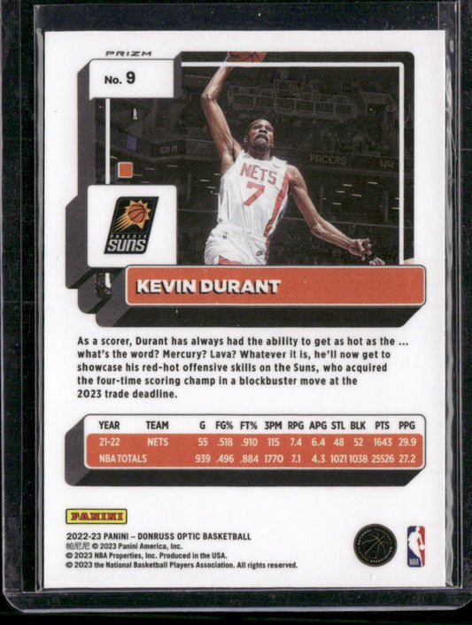 2022-23 Donruss Optic #9 Kevin Durant Purple