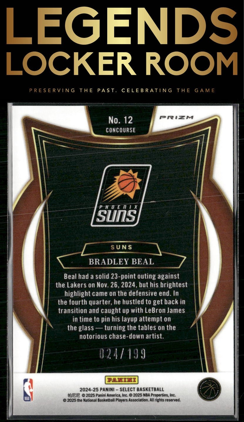 2024-25 Panini Select #12 Bradley Beal Red Prizm #/199