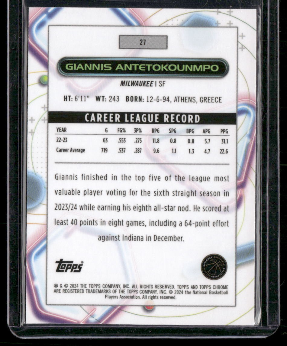 2023-24 Topps Chrome Cosmic #27 Giannis Antetokounmpo