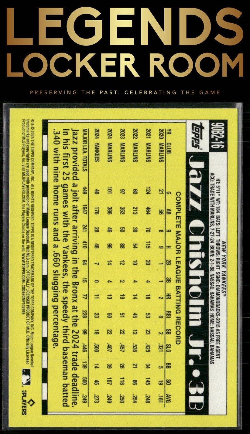 2025 Topps Jazz Chisholm Jr. 1990 Topps Baseball 35th Anniversary