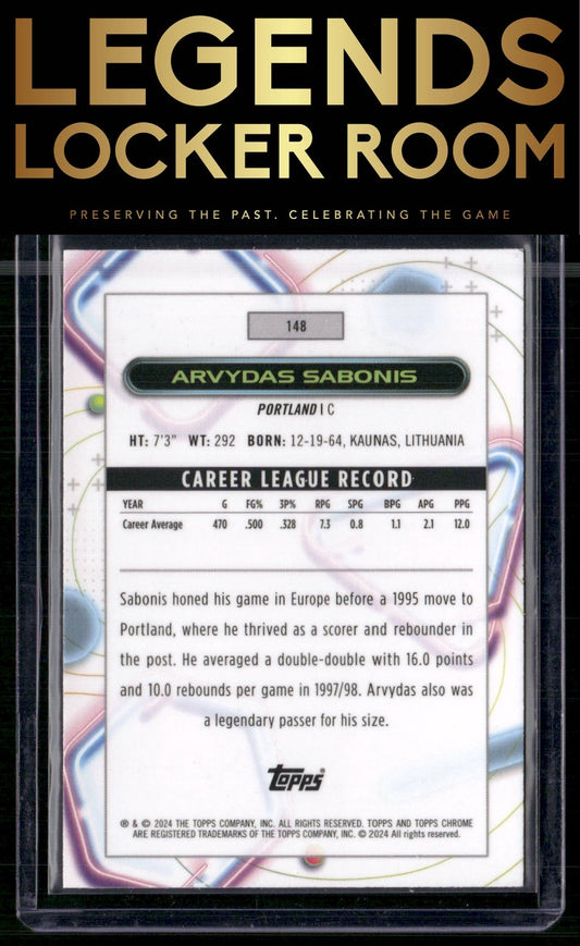 2023-24 Topps Chrome Cosmic #148 Arvydas Sabonis Blue Moon Refractors #/99