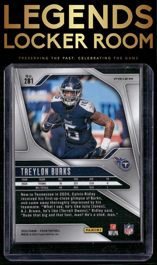 2024 Panini Prizm #281 Treylon Burks Silver