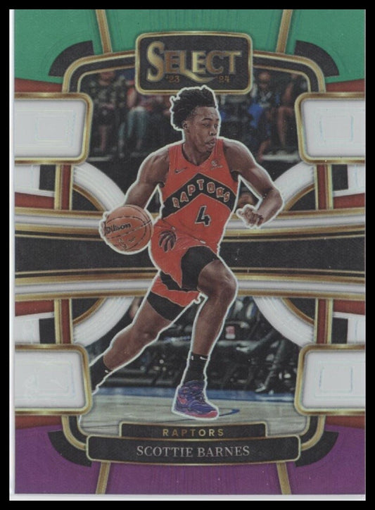 2023-24 Panini Select #54 Scottie Barnes Green White Purple Prizms