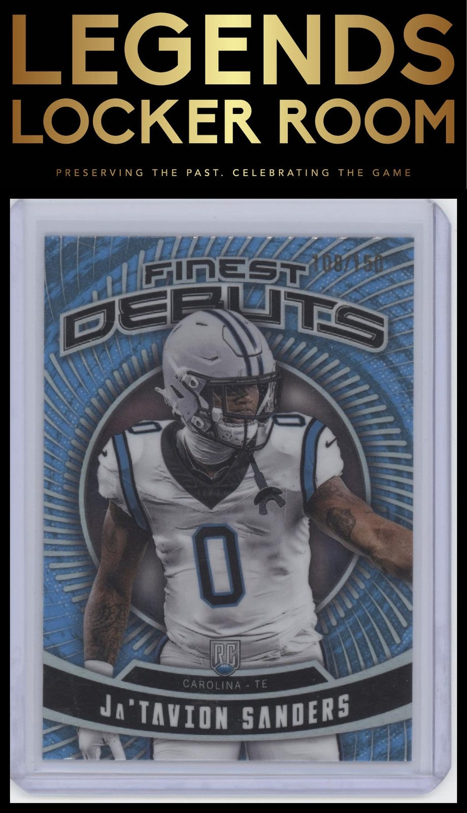 2024 Finest #D-22 Ja’Tavion Sanders Debut Sky Blue Refractor #/150