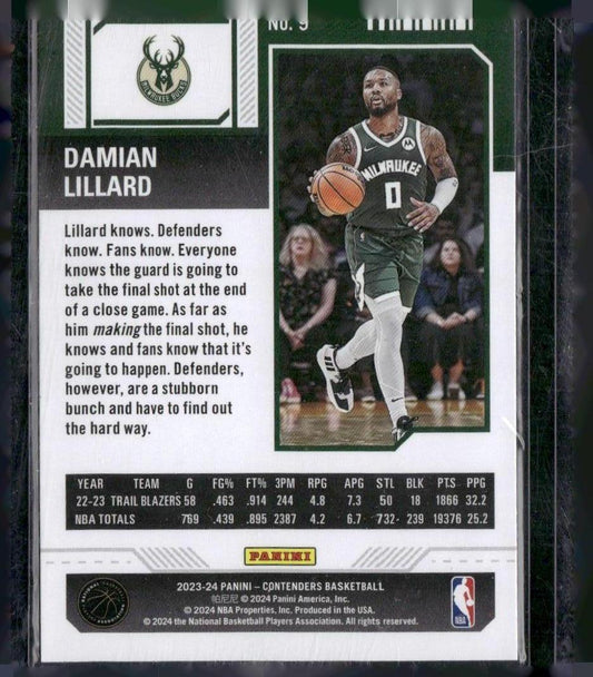 2023-24 Panini Contenders #9 Damian Lillard