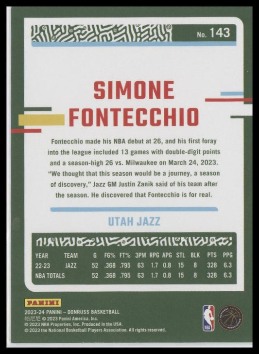 2023-24 Donruss #143 Simone Fontecchio