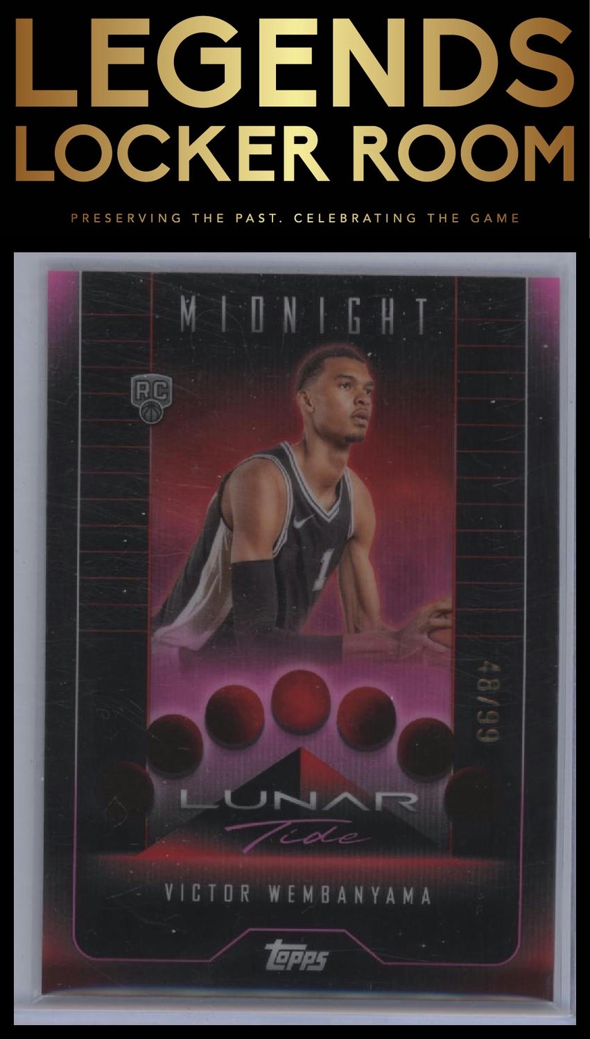 2023-24 Topps Midnight #LT-11 Victor Wembanyama Lunar Tide Twilight #/99