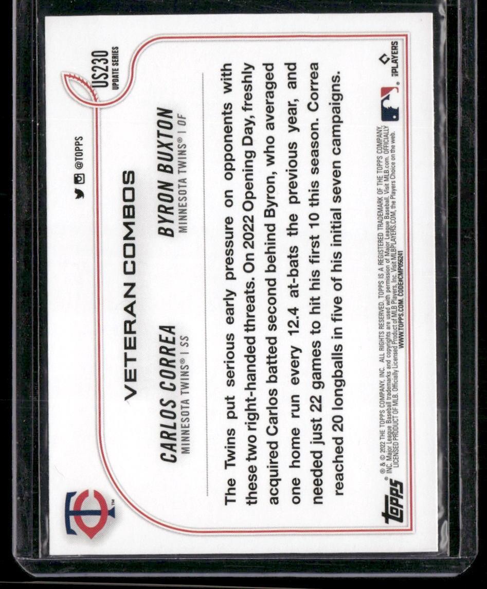 2022 Topps Update #US230 Stars Collide (Carlos Correa / Byron Buxton)