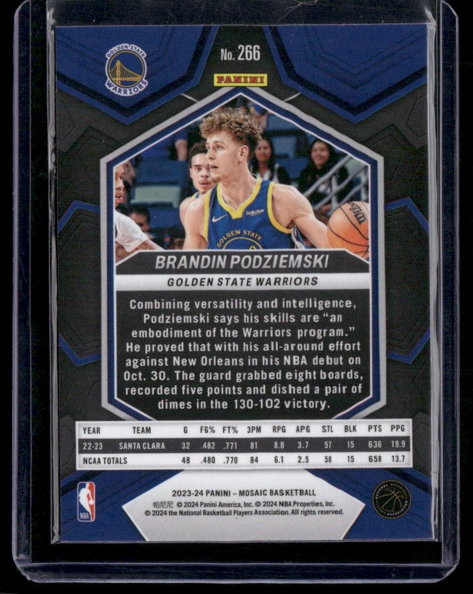 2023-24 Panini Mosaic #266 Brandin Podziemski