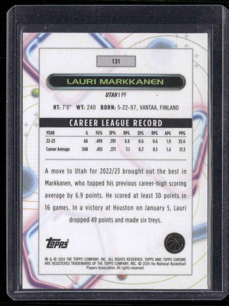 2023-24 Topps Chrome Cosmic Lauri Markkanen Gold Refractors #/50