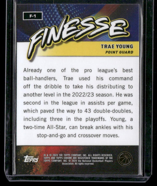 2023-24 Topps Chrome #F-1 Trae Young Finesse