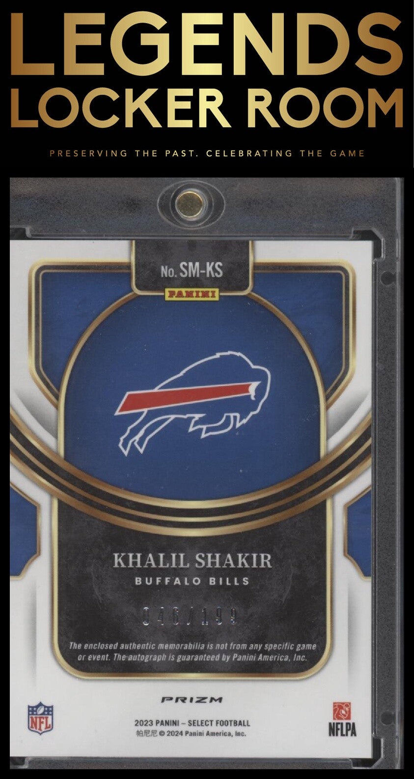 2023 Panini Select #SM-KS Khalil Shakir Signature Memorabilia Prizm #/199