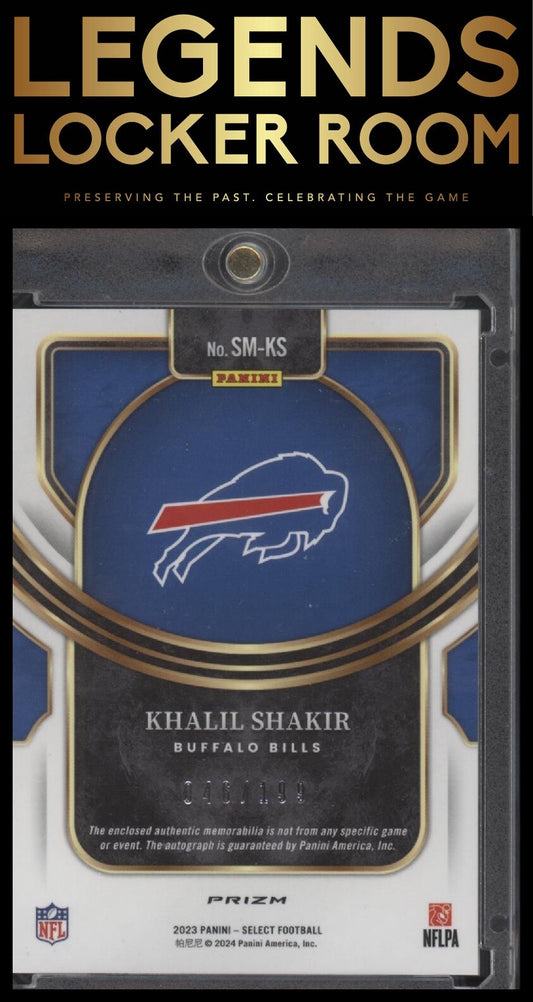 2023 Panini Select #SM-KS Khalil Shakir Signature Memorabilia Prizm #/199