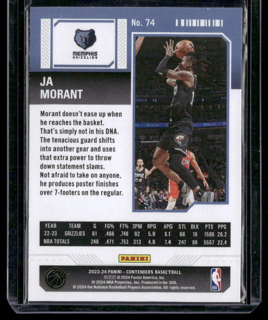 2023-24 Panini Contenders #74 Ja Morant Season Ticket Retail