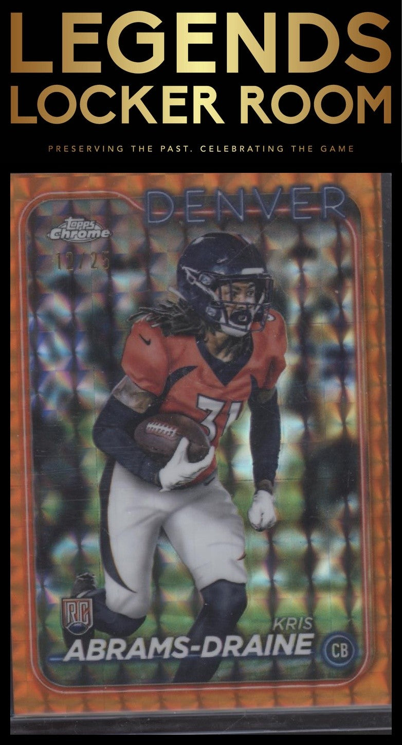 2024 Topps Chrome #256 Kris Abrams-Draine Orange Geometric Refractor #/25