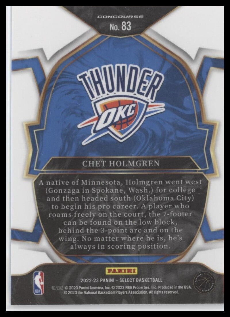 2022-23 Panini Select #83 Chet Holmgren Blue (Retail Base)
