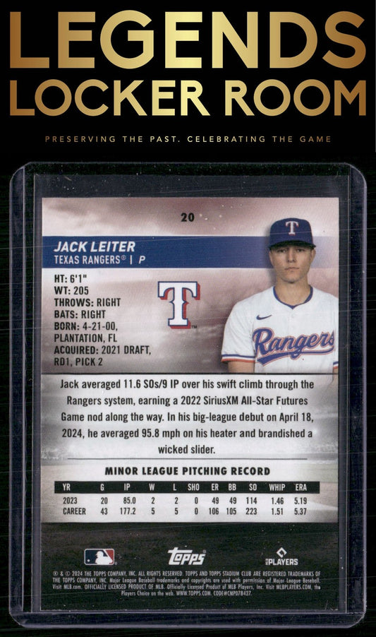 2024 Stadium Club #20 Jack Leiter