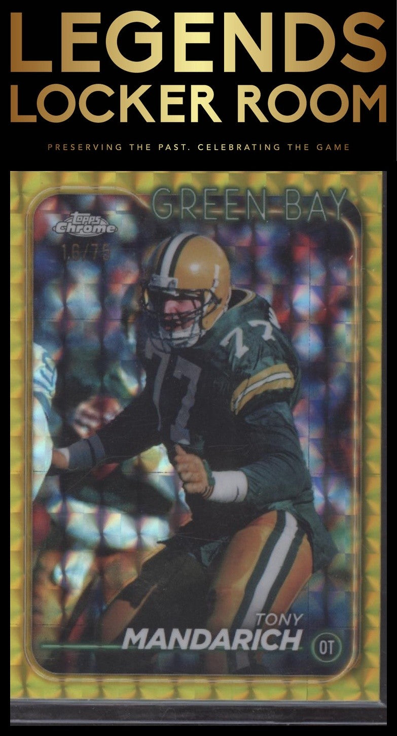 2024 Topps Chrome #80 Tony Mandarich Yellow Geometric Refractor #/75