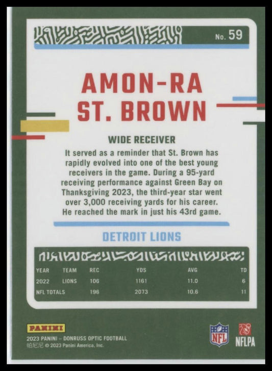 2023 Donruss Optic #59 Amon-Ra St. Brown