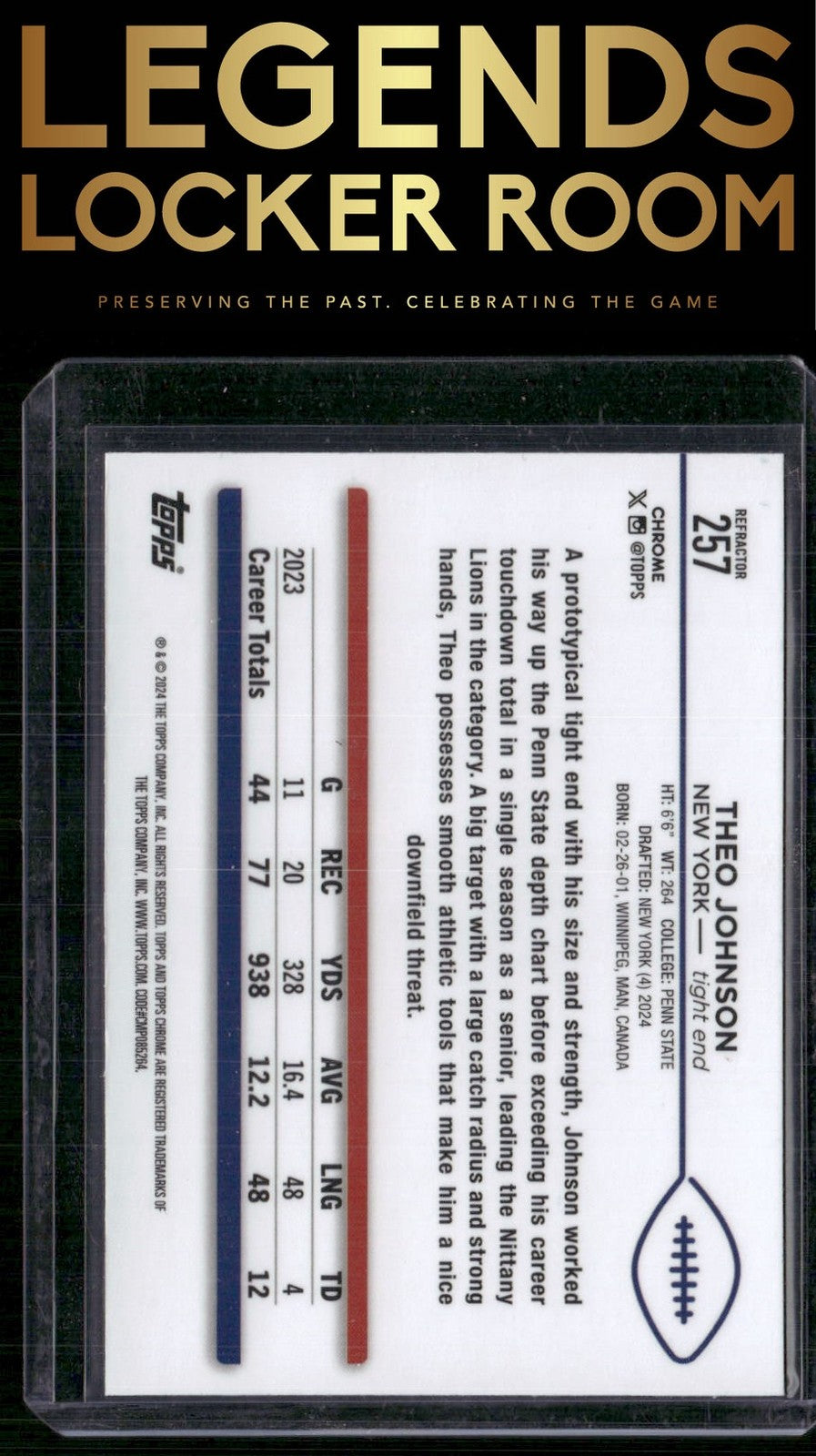 2024 Topps Chrome #257 Theo Johnson Refractor