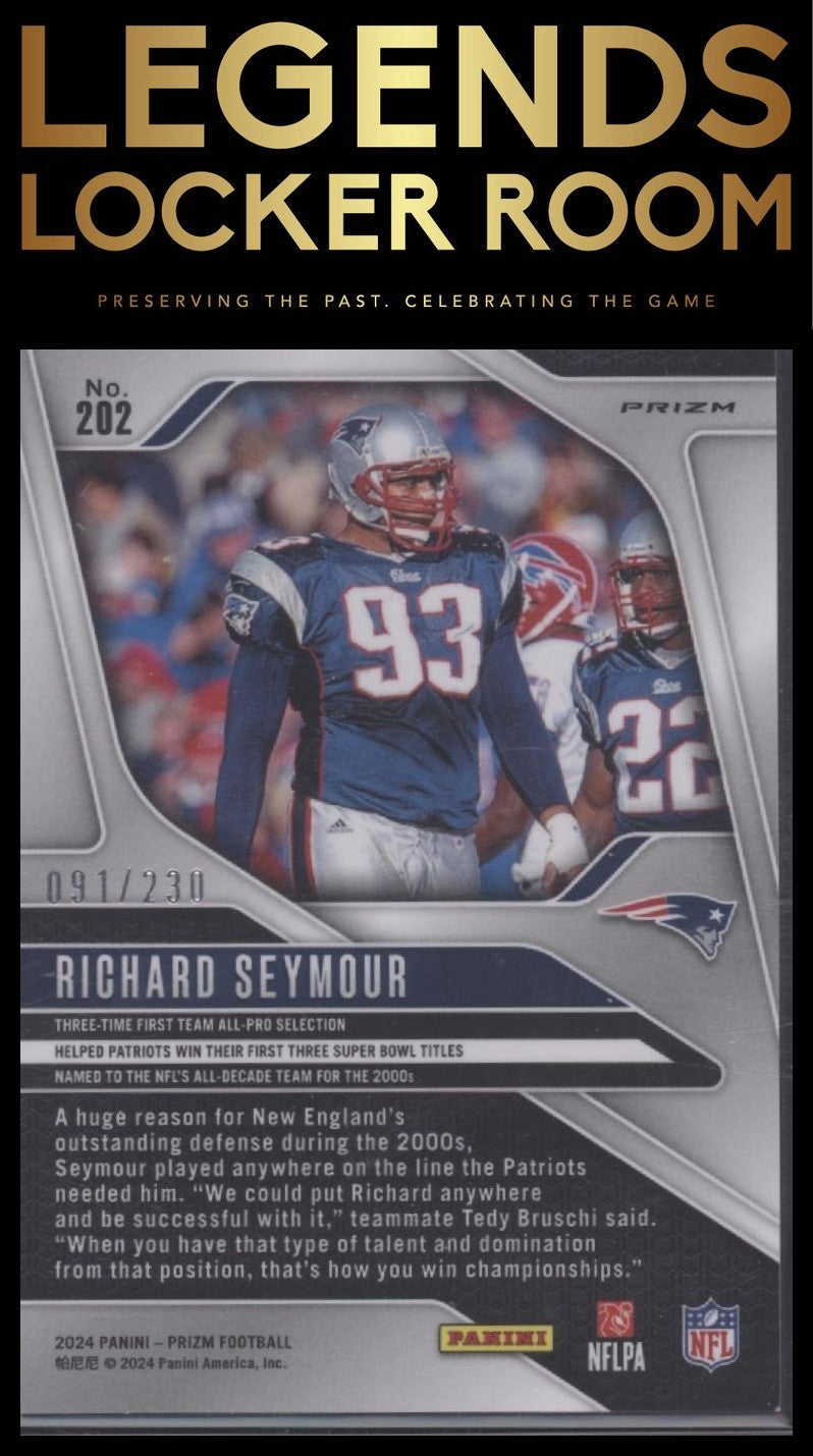 2024 Panini Prizm #202 Richard Seymour Blue Wave #/230