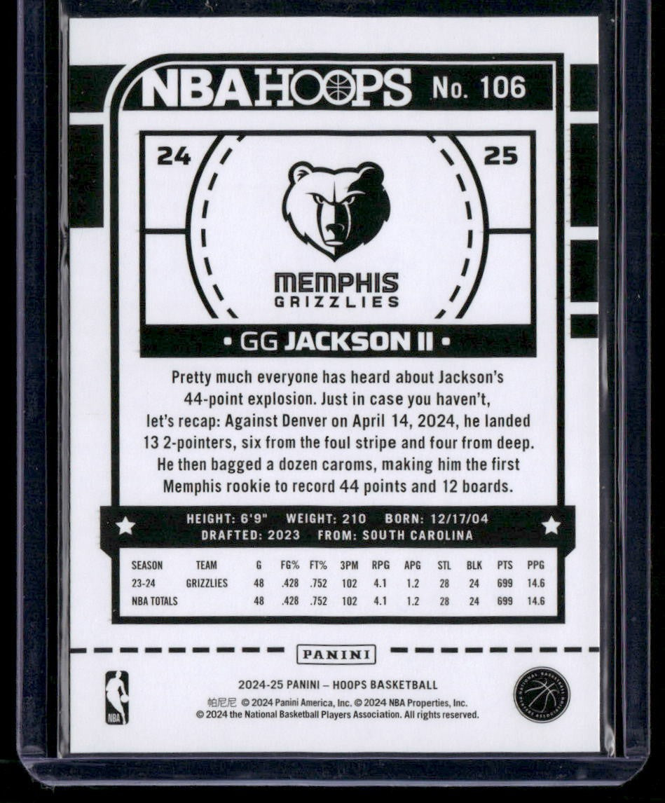2024-25 Hoops #106 GG Jackson II