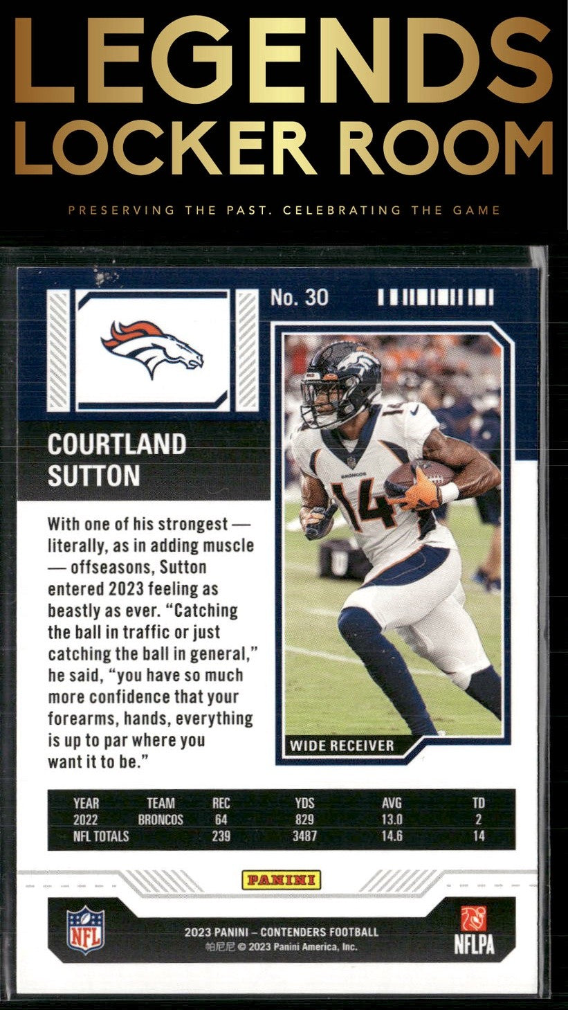 2023 Panini Contenders #30 Courtland Sutton Game Ticket Red