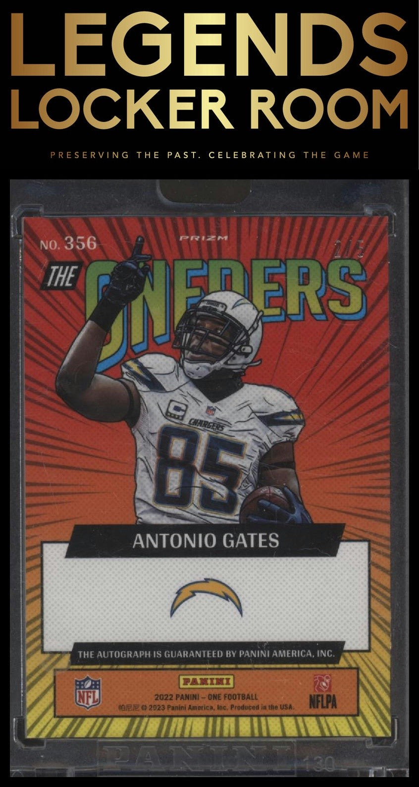 2022 Panini One #356 Antonio Gates Black #/5