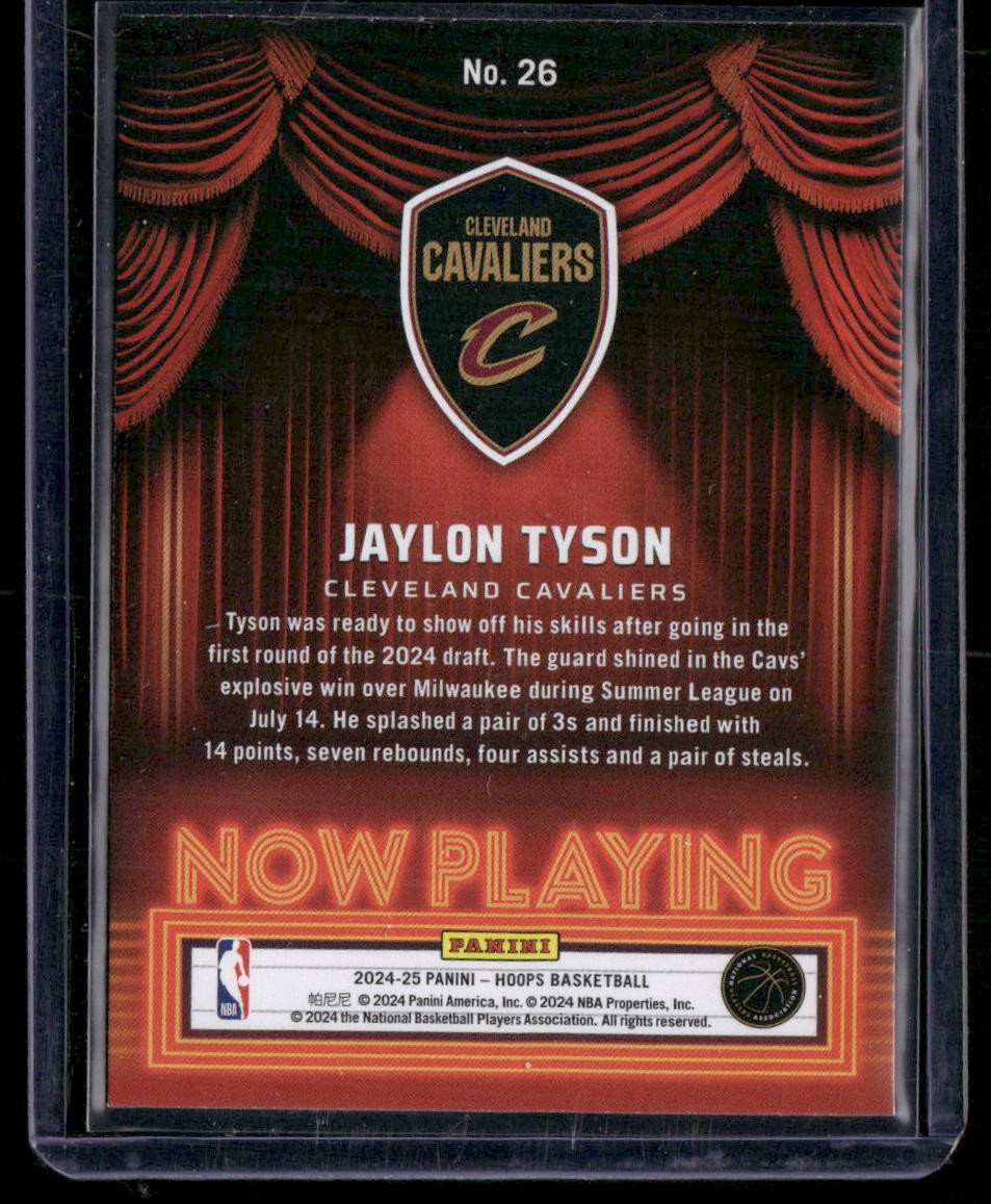2024-25 Hoops #26 Jaylon Tyson Now Playing