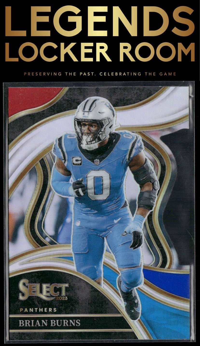 2023 Panini Select #295 Brian Burns Red and Blue Prizms Die Cuts