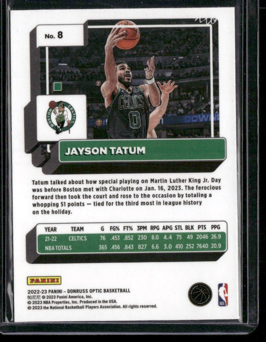 2022-23 Donruss Optic #8 Jayson Tatum