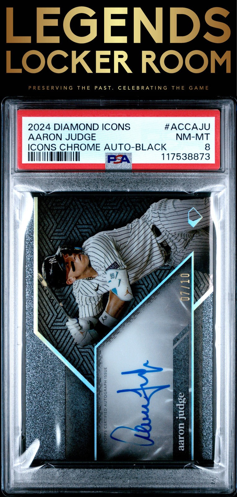 2024 Topps Diamond Icons Icons Chrome Auto Aaron Judge Black PSA 8