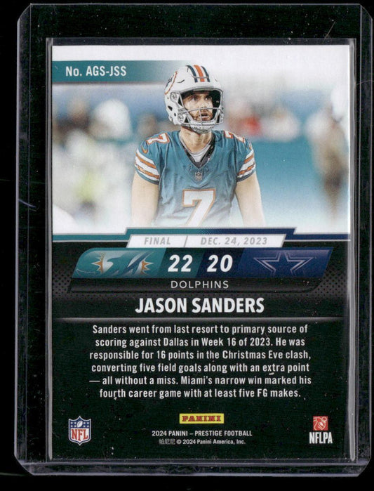 2024 Panini Prestige #AGS-JSS Jason Sanders Any Given Sunday