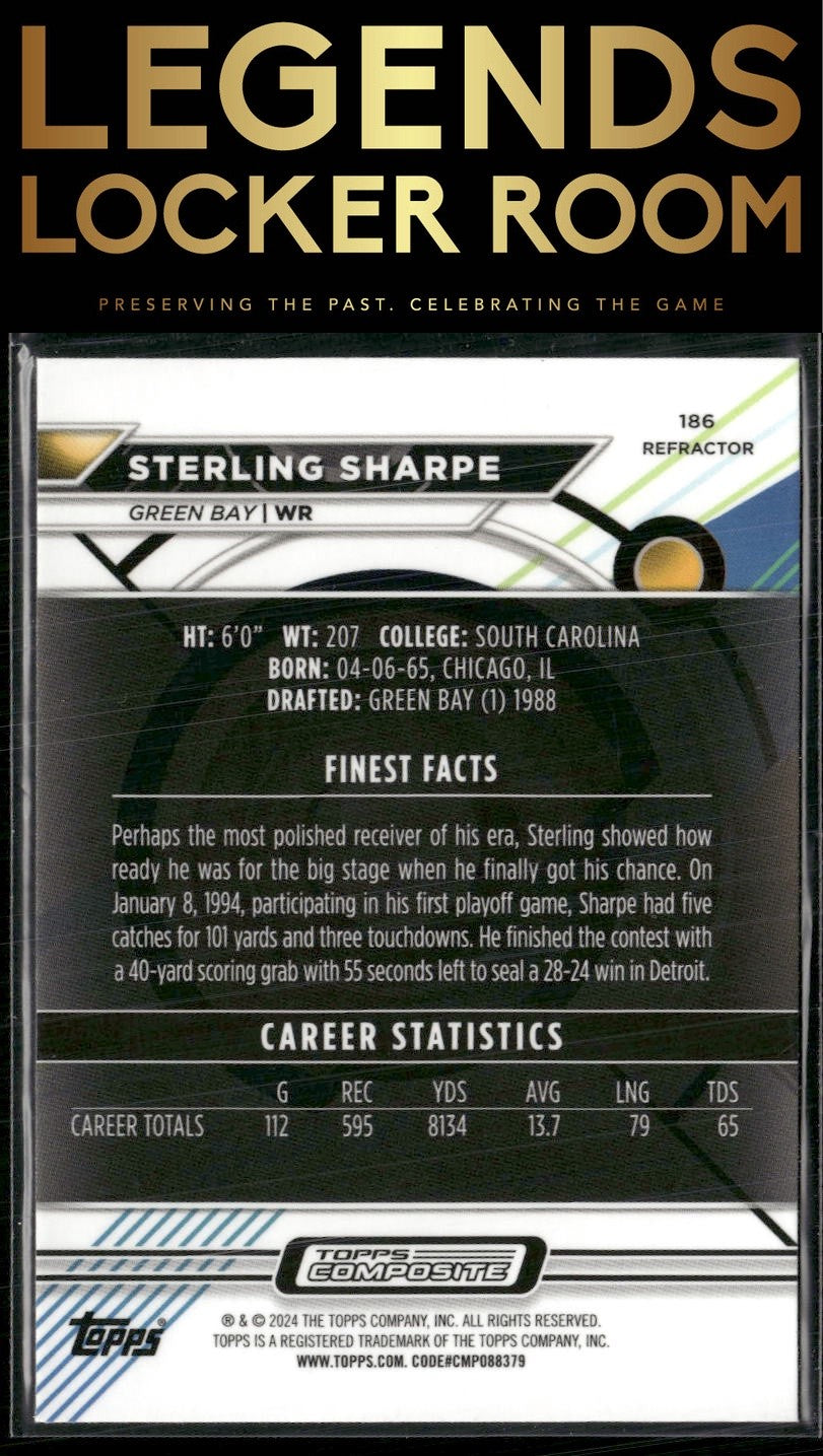 2023 Topps Composite #186 Sterling Sharpe Finest Refractor