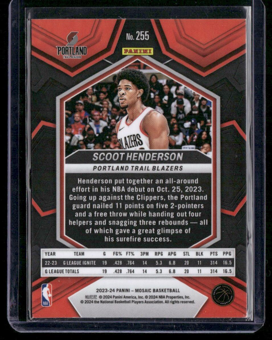 2023-24 Panini Mosaic #255 Scoot Henderson