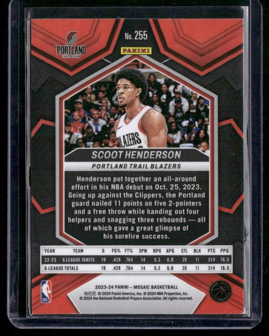 2023-24 Panini Mosaic #255 Scoot Henderson