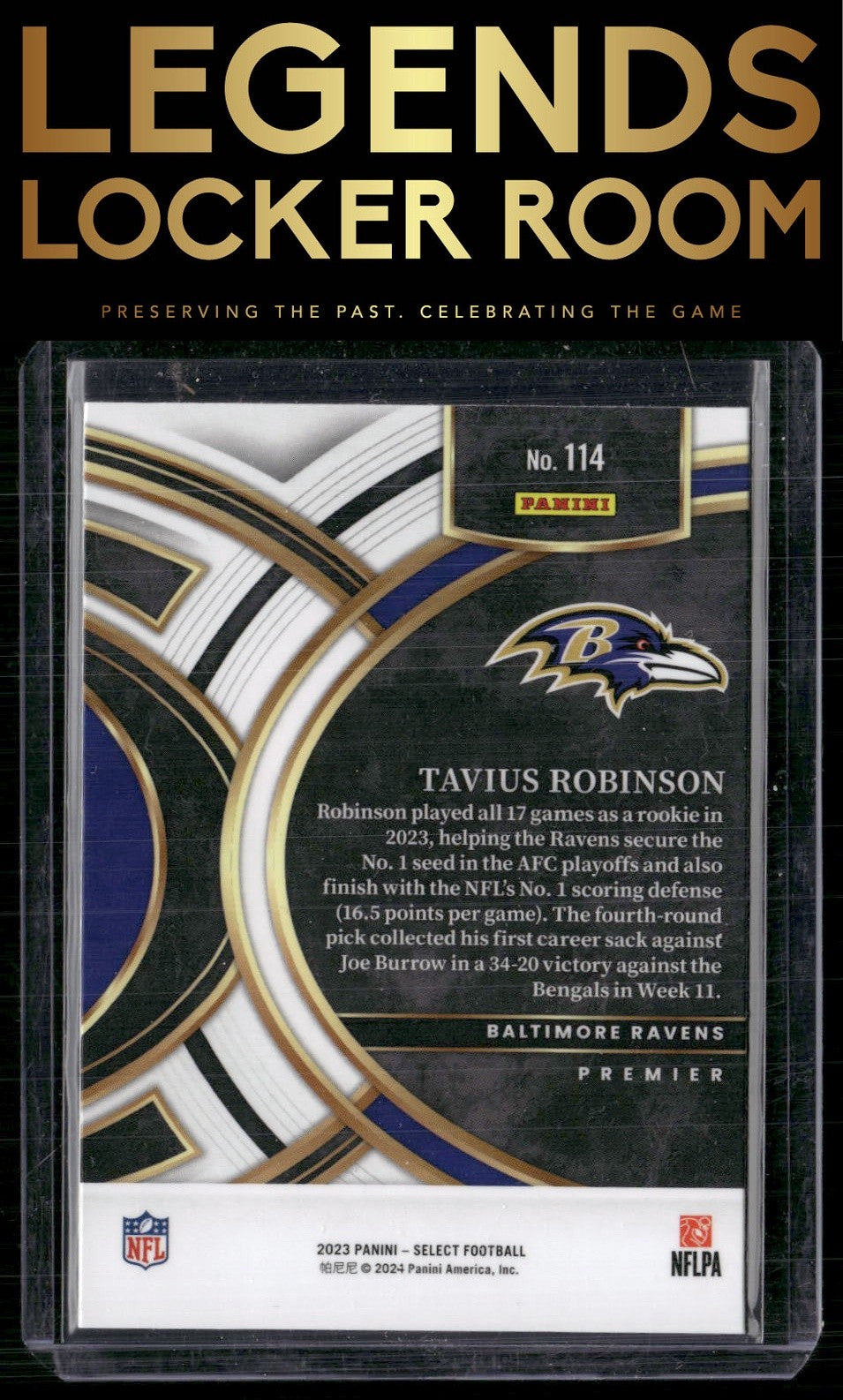 2023 Panini Select #114 Tavius Robinson